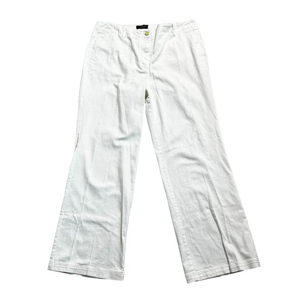 TALBOTS NWT Women's 16 Ivory Cream Curvy Stretch High Rise Flare Trouser Jeans - Picture 1 of 9